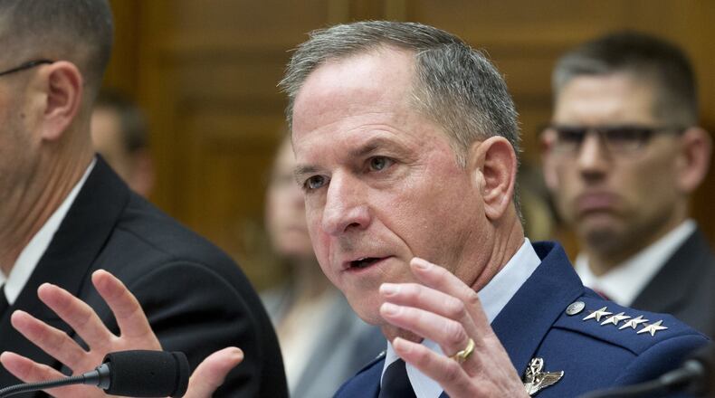 Air Force Chief of Staff Gen. David L. Goldfein testifies on Capitol Hill in Washington, Wednesday, April 5, 2017, before the House Armed Services Committee hearing: ‘Damage to the Military from a Continuing Resolution.’ (AP Photo/Jose Luis Magana)