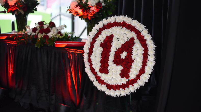 A visitation for former Cincinnati Reds star and baseball all-time hits leader Pete Rose was held for the public at Great American Ball Park in Cincinnati on Sunday, Nov. 10, 2024. Rose died Sept. 30, 2024 at age 83. CONTRIBUTED BY TOM GILLIAM