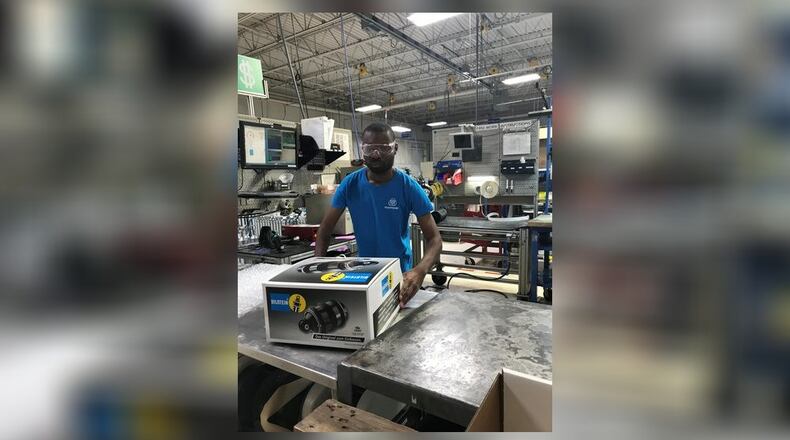 For the first time Butler Tech’s history a program has received a grant - $225,000 - to fund duplicating a learning program at other career schools across the nation. Butler Tech’s Project LIFE transition-to-work program for special needs students has won wide acclaim since it started in 2007 for helping students aged 18 to 22 to grow more independent through job training. Pictured is one of the former student participants at work.