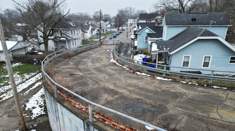 The Ohio Department of Transportation has published a notice of funding for the 2023 Municipal Bridge Program, and the city of Hamilton will seek funding for the demolition of the South G Street Bridge. The program would pay for up to 95% of the cost to raze the bridge, which has been closed to traffic for more than 5 years due to its poor condition. NICK GRAHAM/STAFF