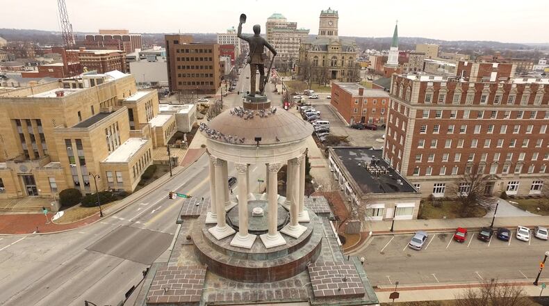 The Soldiers, Sailors and Pioneers Monument in downtown Hamilton is one of the most recognizable veterans memorials in the region. Hamilton Mayor Pat Moeller said the county monument is worthy of a spot among the historical structures of Washington, D.C. FILE