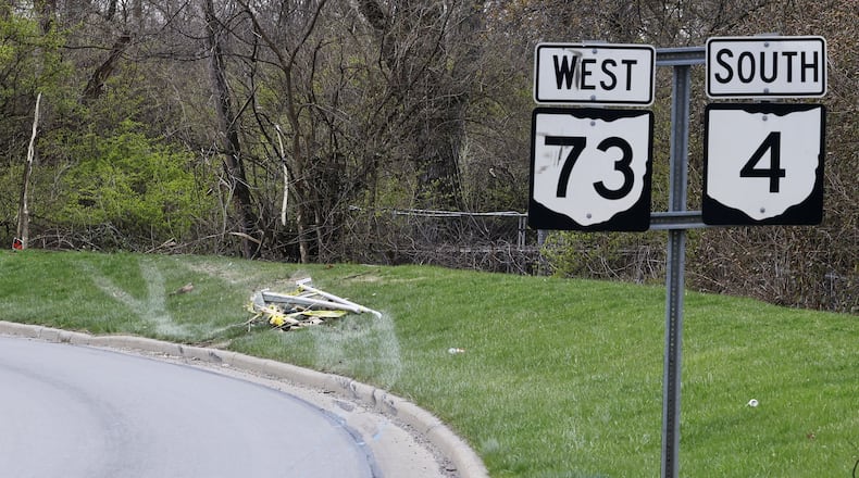A person is dead and 4 others injured following a one-vehicle crash on North Verity Parkway Saturday night. NICK GRAHAM/STAFF