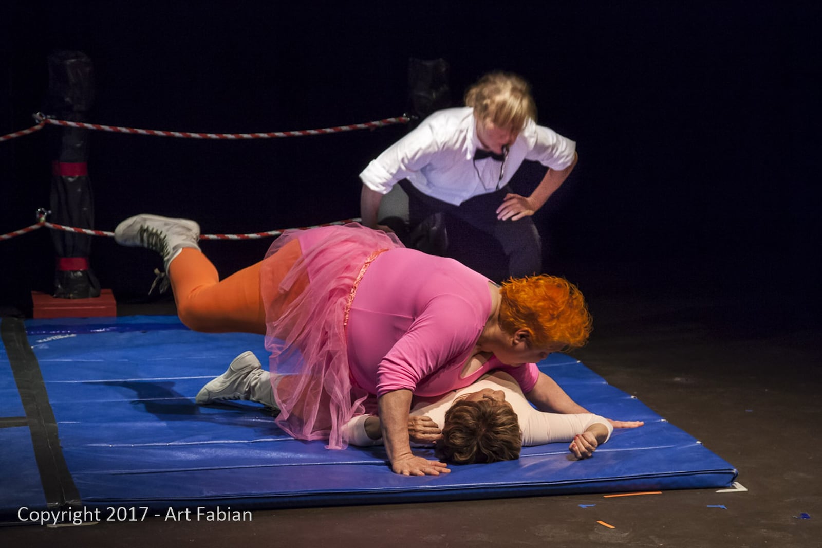 Magnificent Hubba Hubba, an over-the-top comedy about two women wrestlers was written by New York playwright Olga Humphrey and was last year’s FutureFest s winner. Submitted photo by Art Fabian.