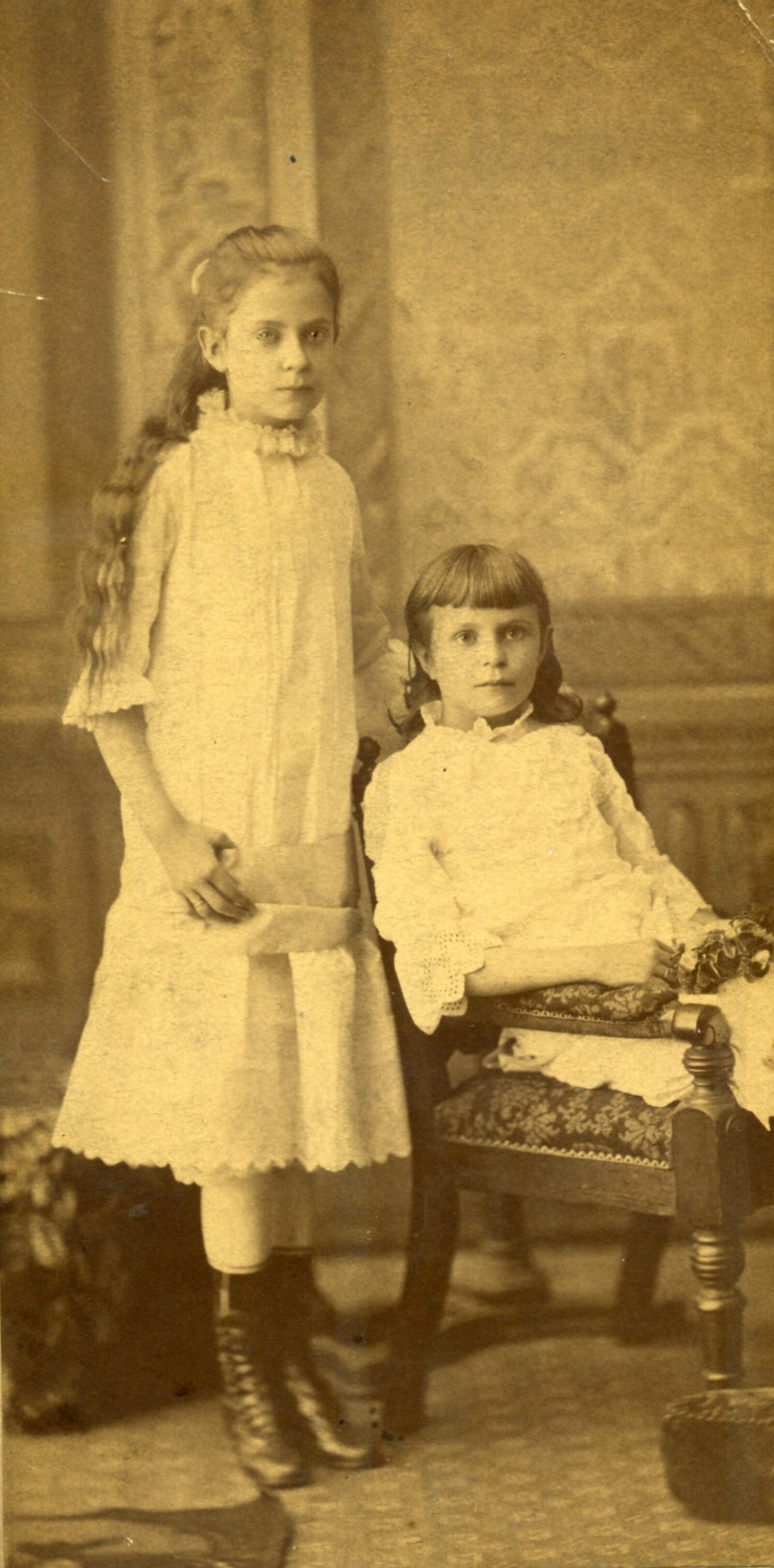 Eugene and Josephine Weiler's two daughters are Lillian Estella (on left) and Eva Marie (on right).  Photo dates circa 1880. CONTRIBUTED