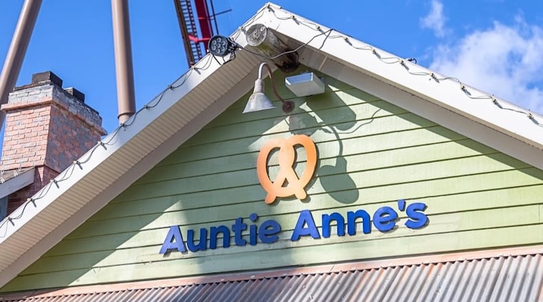 The Auntie Anne’s pretzel shop located within the Rivertown area at Kings Island is set to receive an update. Photo courtesy of Kings Island
