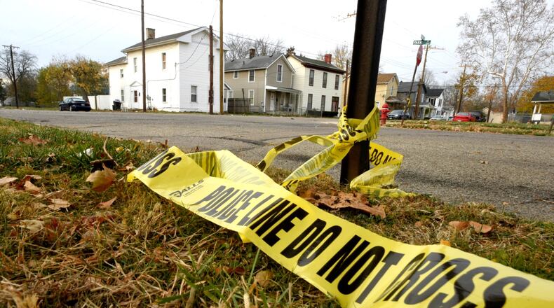 Up to three people were initially reported shot in the 300 block of Park Street in Middletown, the second shooting in the city Nov. 21, 2016. NICK GRAHAM/STAFF