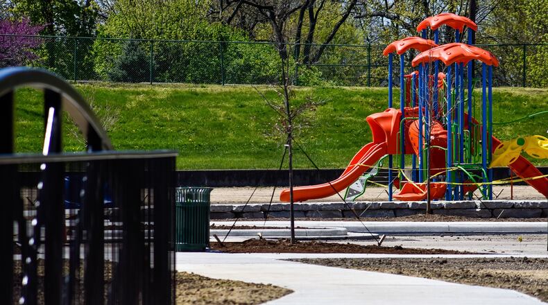 Sunset Park improvements as well as a new waterline and other stormwater sewer projects are nearly completed. City officials said the park will open soon after a concrete patio, shelter and other finishing issues are completed. This is what the park looked like earlier this spring. NICK GRAHAM/STAFF