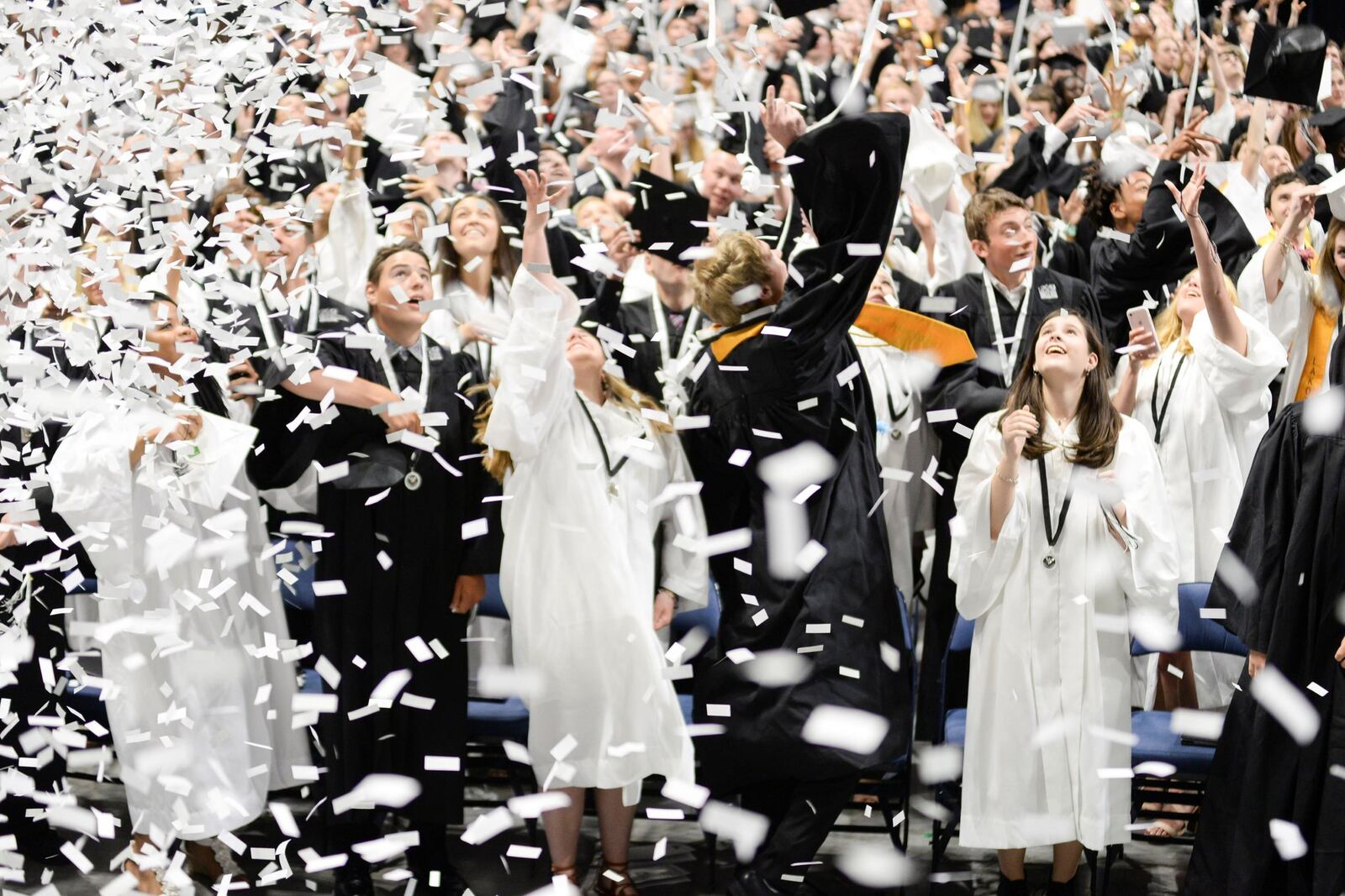 Ohio’s state school board is expected to make its final recommendation on long-term high school graduation requirements as part of its monthly meeting Tuesday. Pictured is Lakota East High School’s class of 2018, celebratin its graduation ceremony in May 2018 at Cintas Center. CONTRIBUTED