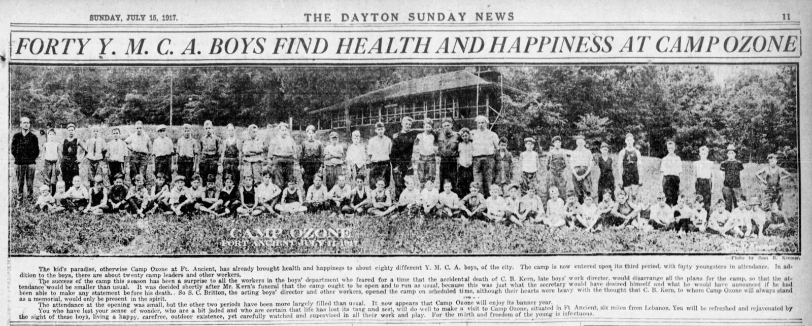 Camp Kern was initially named Camp Ozone. DAYTON DAILY NEWS ARCHIVES 1917.