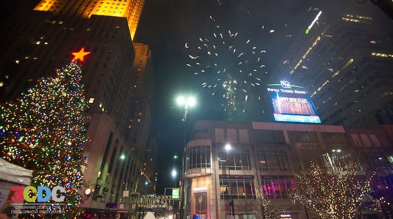 The Land Rover New Year’s Blast takes place on Fountain Square in downtown Cincinnati. CONTRIBUTED