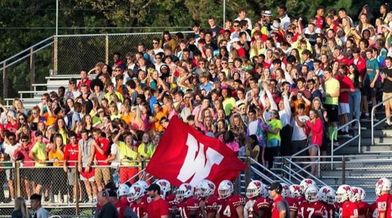 This Friday kicks off the Butler County prep football season and in recent years area school districts have built events and special features around their home games to reach out to the wider community. From sky divers to fire works to 50th anniversary celebrations to food drives, local high schools’ excitement levels are in high gear during the fall football season. Pictured are student fans at Lakota West High School. (Provided photo/Journal-News)
