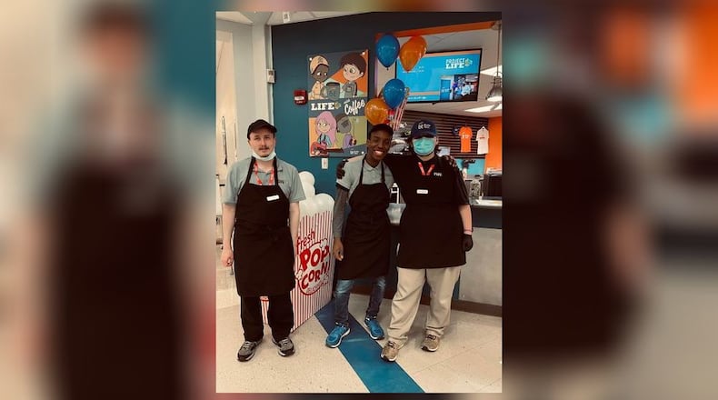 A recently announced, $200,000 grant from the Mitsubishi Electric America Foundation is going to help to support Butler Tech’s replication of its home-grown program to help special needs students in rural areas learn life skills for employment and independent living. Pictured are Project LIFE students working at LIFE with Coffee, a student-run coffee shop operated by students as part of their skills training at the D. Russel Lee, Fairfield Township Campus. CONTRIBUTED
