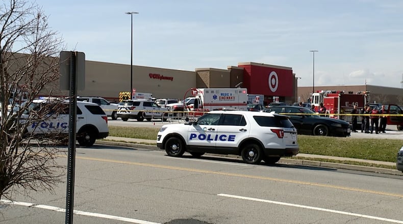 Police are at a Target in Oakley March 17, 2022. Reports indicate a shooting happened there. MICHAEL BENEDIC/WCPO