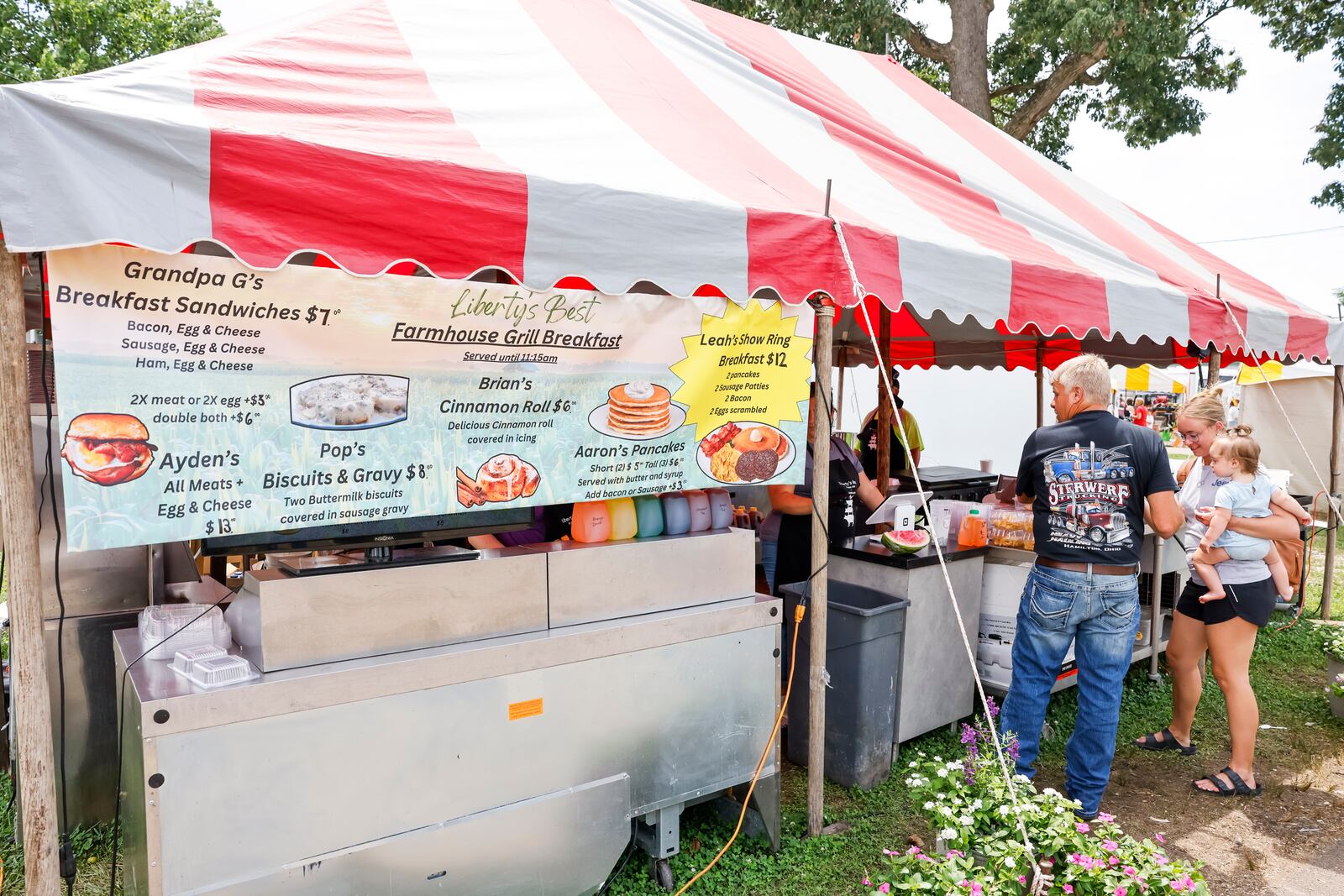 Liberty's Best is a combination of The Produce Stand and Farmhouse Grill at the Butler County Fair with a variety of salads, breakfast items, burgers, mac and cheese combos, crepes, fruit juices and more. NICK GRAHAM/STAFF