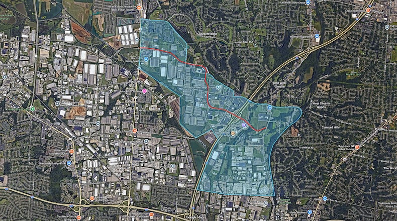 West Chester Twp. trustees have put a moratorium on development between Ohio 747 and Cincinnati-Dayton Road, pictured here. WEST CHESTER TWP./CONTRIBUTED