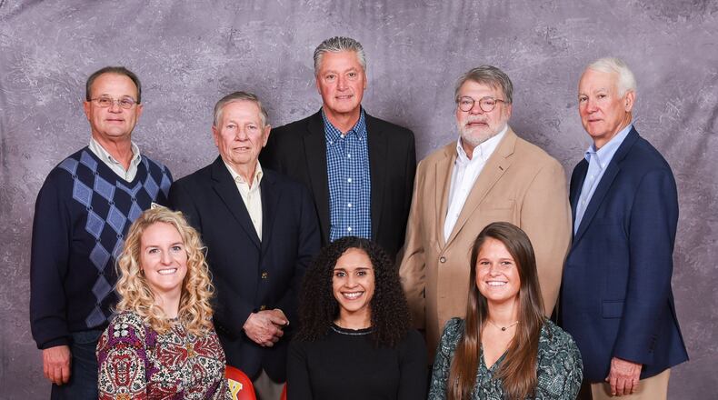 Nine Fenwick High School graduates were recently inducted into the school’s Athletic Hall of Fame. Top row, from left: Vic Jarbo, Tim Gough, Steve Rossi, James Dobrozsi and Curt Hurst; bottom, from left: Sarah Pearce Perry, Alexis Heard, Shannon Donoher. Not pictured: Jarryd Lentz. SUBMITTED PHOTO