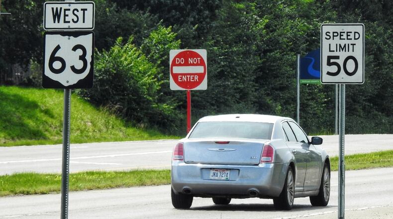 Monroe city council is considering spending $7,000 on a speed study along Ohio 63, west of Interstate 75, after a double-fatal crash at Ohio 63 and Main Street earlier this year. NICK GRAHAM / STAFF