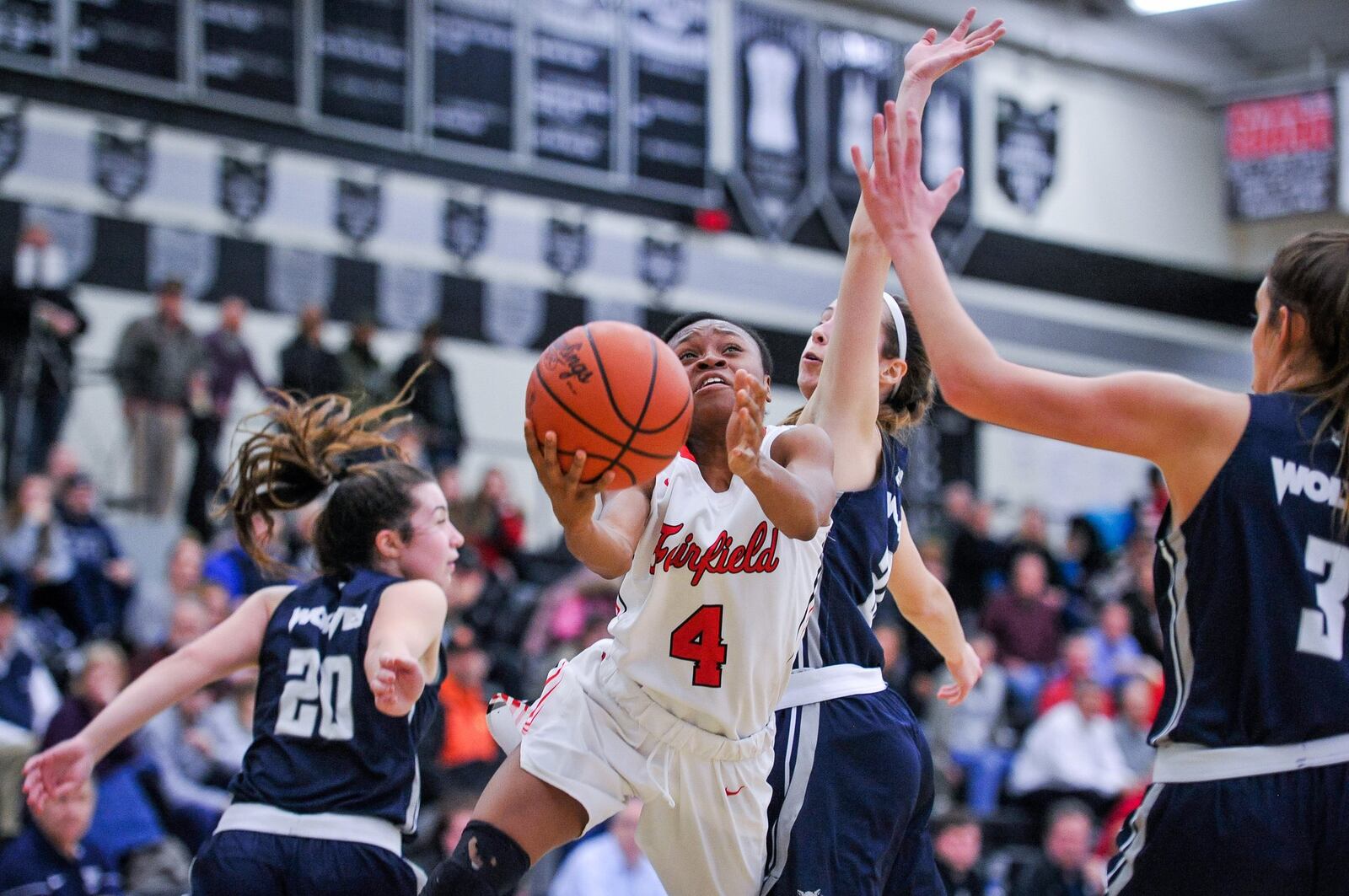 Fairfield’s Zahrya Bailey goes to the basket during a Division I sectional basketball game against West Clermont on Feb. 20 at Lakota East. West Clermont won 61-56 in overtime. NICK GRAHAM/STAFF