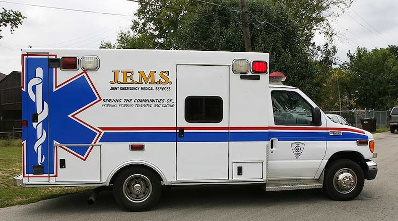 J.E.M.S. (Joint Emergency Medical Services) ambulance. Franklin City Council approved spending up to $190,000 to purchase the JEMS headquarters station at 201 E. Sixth St. to facilitate the construction of a roundabout for the new high school under construction. JEMS recently purchased land in Carlisle for a new facility that will also house the Carlisle Fire Department, a volunteer agency. FILE PHOTO