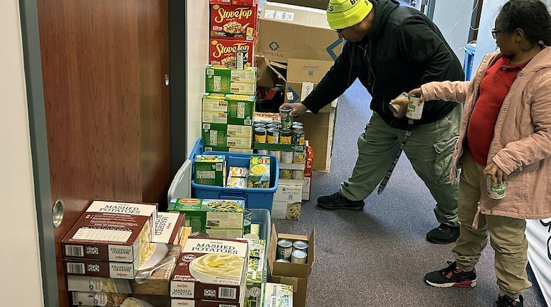 Members of the Imago Dei Christian Church in West Chester Twp. have been collecting fixings for a Thanksgiving meal for the past two months. The meal boxes - which include a turkey - will be distributed Nov. 22. CONTRIBUTED