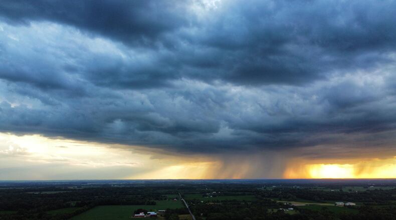 Storm clouds move into western Montgomery County Wednesday evening. Jim Noelker/Staff