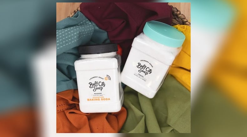Buff City Soaps are plant-based without parabens or phthalates. They will be sold in a new store joining Liberty Center in Liberty Twp., Ohio in November 2023. CONTRIBUTED