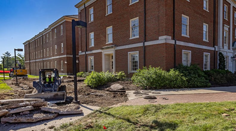 A $72 million renovation of Miami University’s Bachelor Hall just started and will mean some school departments, and hundreds of their students, will have to take classes in other campus buildings when classes start in August. When the hall re-opens in 2026 it will feature a “Great Room” as a focal point of the building. SCOTTKISSELL/CONTRIBUTED