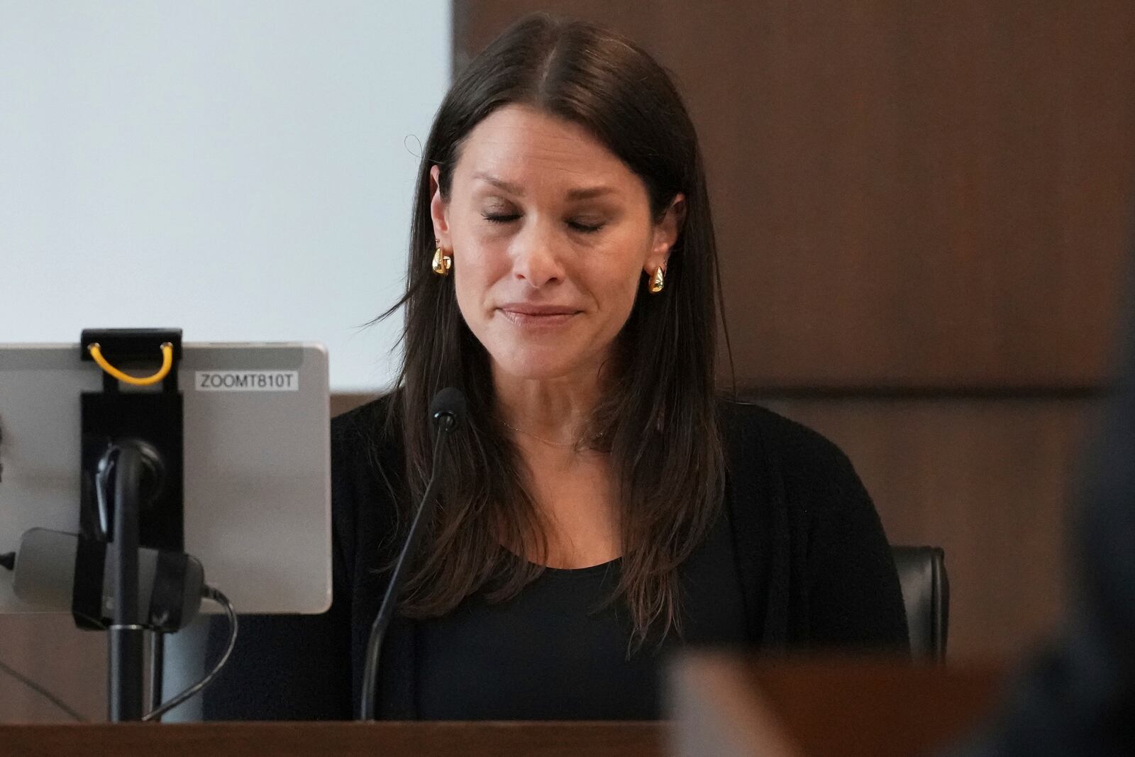 Dana Ruder Ring answers a question from Assistant Lake County state's attorney Lauren Kalcheim-Rothenberg during the sentencing hearing for Robert E. Crimo III., at the Lake County Courthouse, in Waukegan, Ill., Wednesday, April 23, 2025. (AP Photo/Nam Y. Huh, Pool)