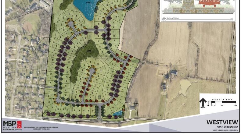 Pictured is the plan for Westview, one of three M/I Homes developments to be launched this year in Butler County. PROVIDED