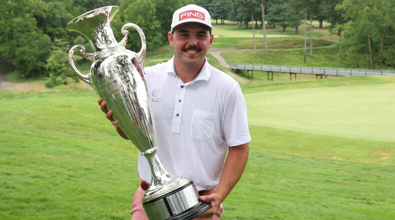 Ohio State golfer Joe Wilson IV of West Chester surged to a one-shot victory Friday in the Ohio Amateur at Zanesville Country Club. Ron Alvey/CONTRIBUTED
