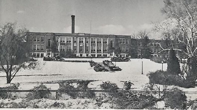 These renderings depict plans for a new park in front of Berry school in Lebanon.