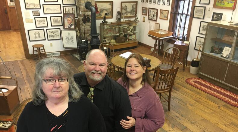 From left, Deb Morrison, Rick Lawson and Belinda Cox, three Middletown Historical Society board members, helped renovate the Canal Museum that’s open from 2-4 p.m. every Sunday. RICK McCRABB/STAFF
