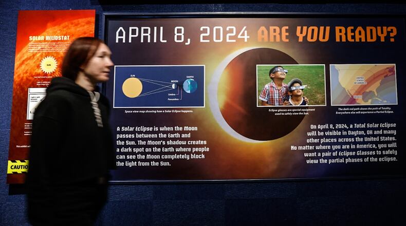 Boonshoft Museum are beginning to sell merchandise in preparation of the April 8th solar eclipse. In March the museum will have eclipse themed programing along with a planetarium show. JIM NOELKER/STAFF