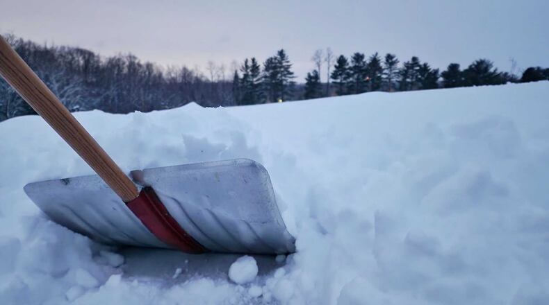 Southwest Ohio has been hit with a winter snow storm on Jan. 5 and 6. The city of Hamilton. Pictured is a snow shovel in Butler County on Monday, Jan. 6, 2025. NICK GRAHAM/STAFF