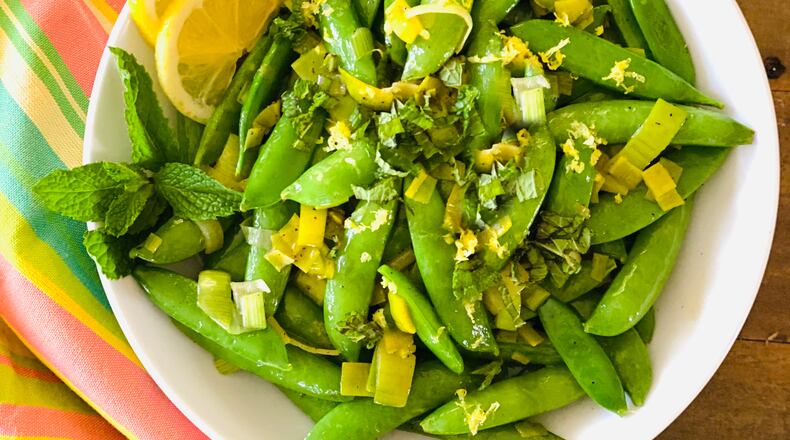 Lemon Mint Sugar Snap Peas. CONTRIBUTED/ GWYNN GALVIN, SWIRLSOFFLAVOR.COM