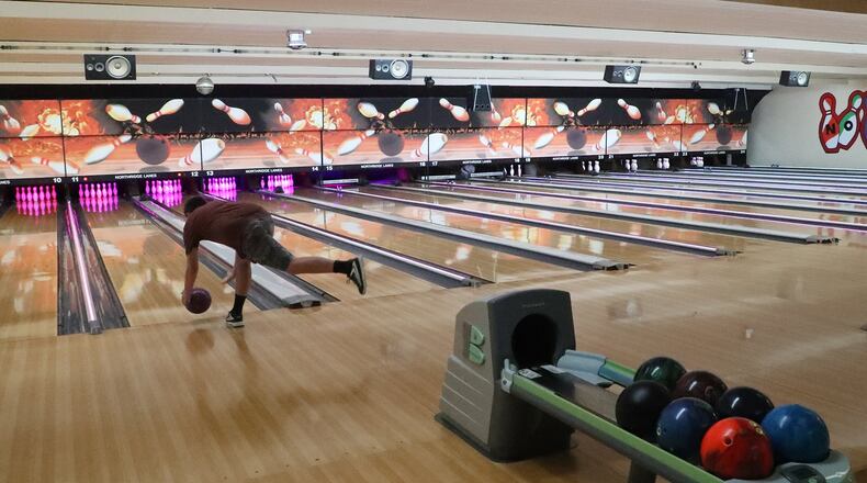 Soon after Northridge Lanes reopened Tuesday morning bowlers were taking advantage of the open lanes. BILL LACKEY/STAFF