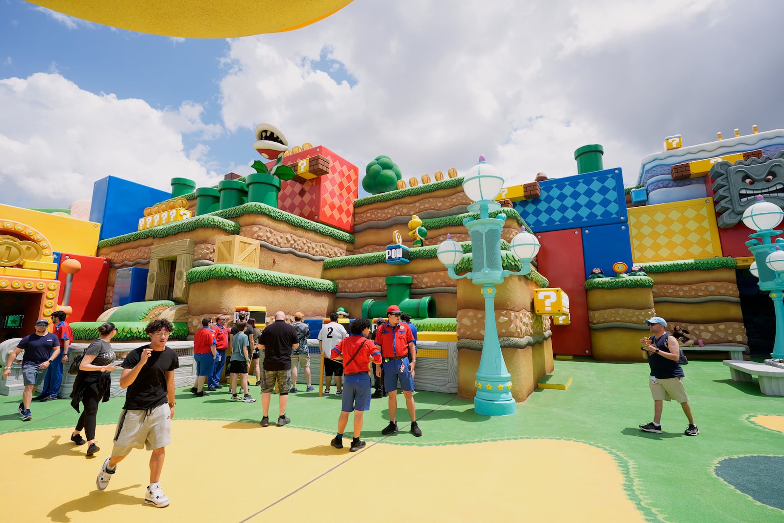 Guests check out the various parts of Super Nintendo World at Epic Universe at Universal Resort Orlando Thursday, April 10, 2025, in Orlando, Fla. (AP Photo/John Raoux)