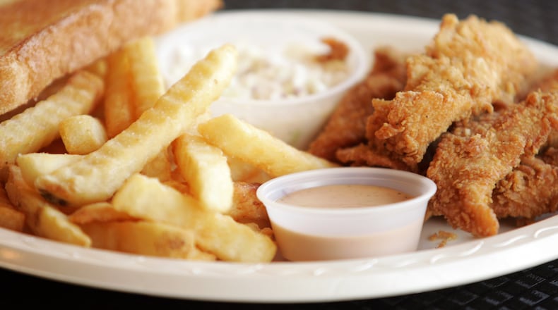 A plate of chicken fingers and fries with the original Guthrie’s sauce. The restaurant will open its first Butler County location in Stockton Station, a $2 million project being built at 6775 Dixie Highway in Fairfield. FILE PHOTO