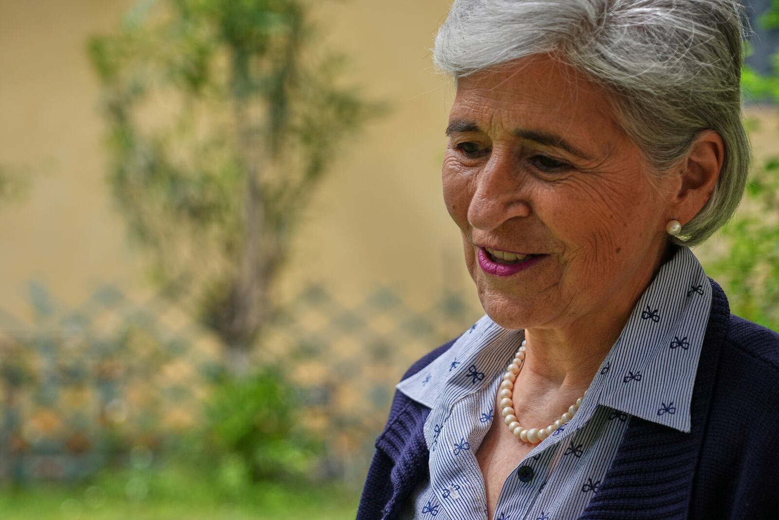 Maria Lia Zervino, chosen by Pope Francis to be on the Dicastery for Bishops, is interviewed by The Associated Press in Rome on Friday, May 9, 2025. (AP Photo/Andrea Rosa)