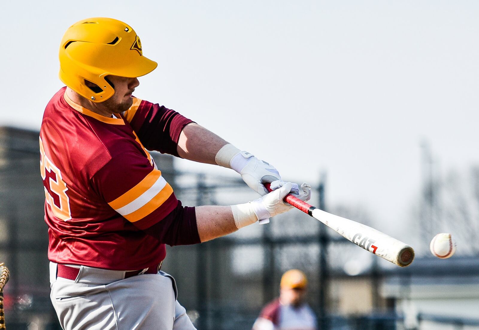 Logan Fuller of Ross takes a healthy cut during Wednesdsay’s game against host Edgewood in St. Clair Township. NICK GRAHAM/STAFF
