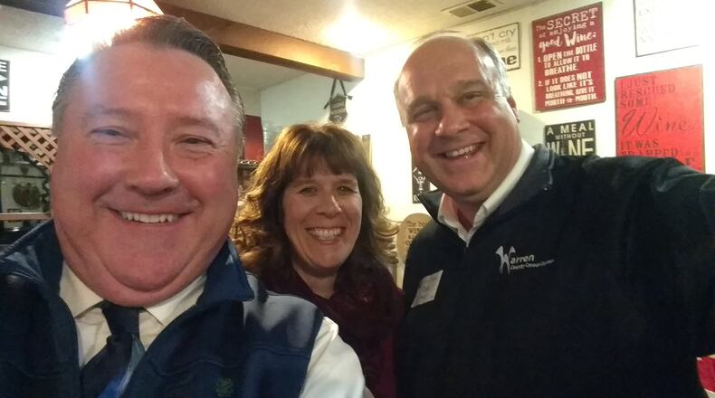 Linda McBride (center) at the Warren County Area Progress Council dinner, held on Oct. 24, where she was presented with the award for 2017 WCCC Instructor/Coordinator of the Year. CONTRIBUTED
