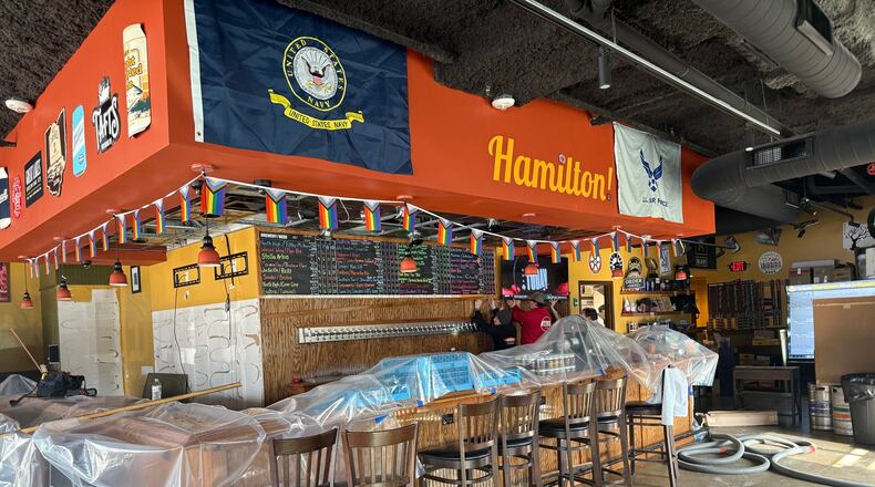 The Casual Pint on Riverfront Plaza is temporarily closed after a flood caused by a plumbing issue on Saturday, Feb. 21, 2025, from the above Marcum Apartments. The restaurant and bar only anticipates being closed for a few days. PROVIDED PHOTO