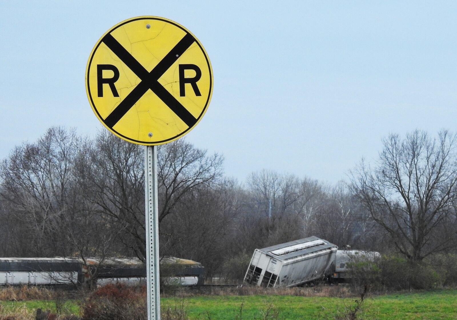 A train derailment this morning has shut down part of U.S. 127 in Wayne Twp. The incident happened about 4:15 a.m. near the intersection of Hamilton-Eaton Road (US 127) and Oxford Trenton Road. Several train cars are involved and on their side. NICK GRAHAM / STAFF