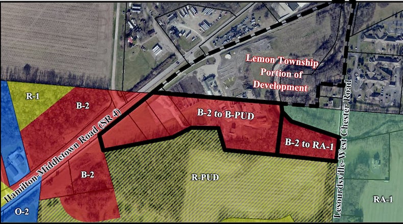 Liberty Twp. trustees rejected a zone change and preliminary plan for a truck parking development on 29 acres, along Ohio 4 at the Liberty Twp./Lemon Twp. border. About half the land was in Liberty Twp. CONTRIBUTED