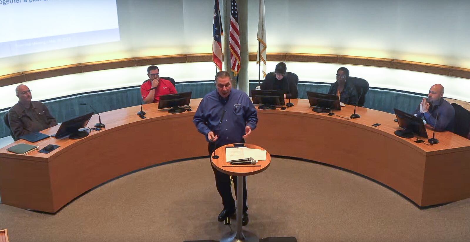 Middletown City Manager Paul Lolli speaks at a town hall meeting in city council chambers Tuesday, May 28, 2024. submitted
