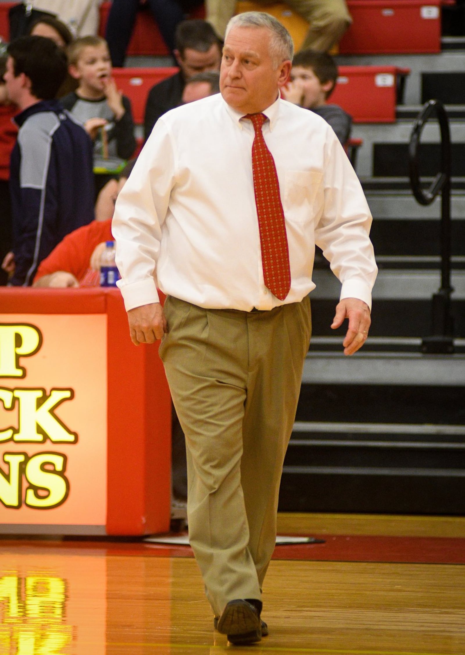 Fenwick coach Pat Kreke picked up his 378th career victory Monday night as his Falcons defeated visiting Clinton-Massie 67-48. ROB MCCULLEY/RAM PHOTOGRAPHY