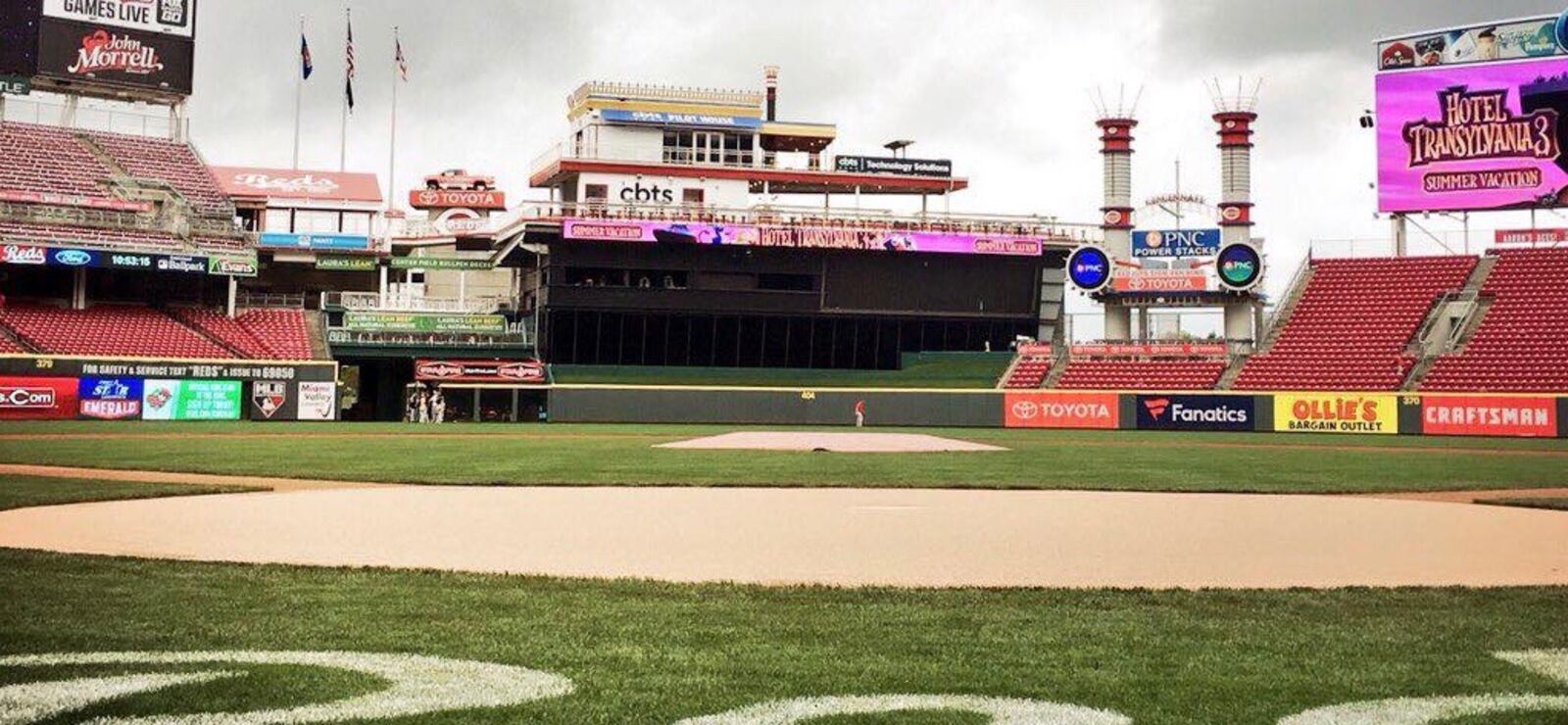 The scene at Great American Ball Park before the Reds play the Pirates on Sunday, July 22, 2018, in Cincinnati.