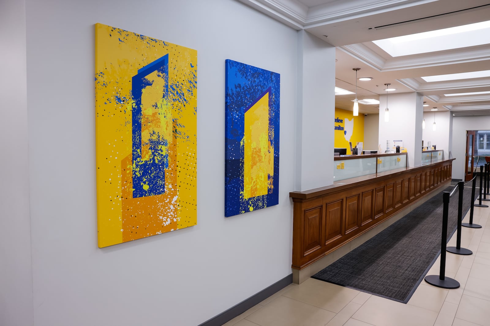 First Financial Bank is renovating its historic 300 High St. building in Hamilton, including preserving rare French wallpaper discovered during the project. The updated space will also feature a new public Community Room and a history wall highlighting the bank’s legacy. NICK GRAHAM/STAFF