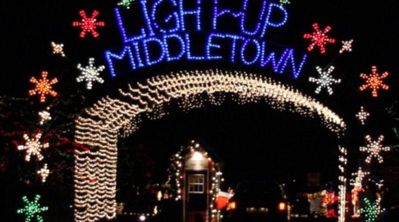 In its 19th year, Light Up Middletown, a drive-through lights display, will be open from 6 to 10 p.m. every day, Nov. 23 through Dec. 31. This year, visitors will drive through a longer tunnel as they enter the park and pass candy cane lane. STAFF FILE PHOTO