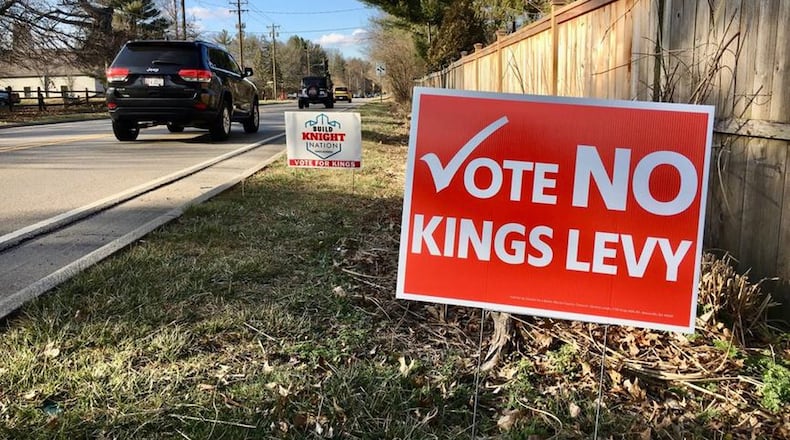 Kings Schools saw voters give them an apparent second, consecutive defeat of a proposed $89.9 million tax hike that would have meant the construction of a new junior school as well as expanded classroom spaces in other schools. Neighboring southern Warren County district Mason Schools saw a different election result as voters there overwhelmingly approved the first new operating tax since 2005. FILE
